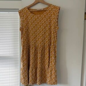 Maeve Yellow and White Mini Dress